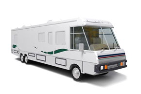 Motorhome and Make-up Truck